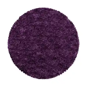 Hochflorteppich Fluffy Lila Ø ca. 80cm, Lila