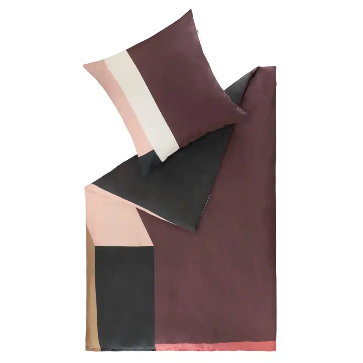 Bild 1 von Schöner Wohnen Wendebettwäsche SW-Jolie rot, Anthrazit, Creme, Hellrosa, Rotbraun, Textil, Graphik, 155x220 cm, pflegeleicht, hautfreundlich, schadstoffgeprüft, samtiger Griff, weiche und anschmie