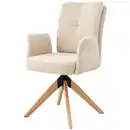 Bild 1 von Livetastic Armlehnstuhl, Beige, Holz, Metall, Textil, Eiche, Pappel, massiv, Sperrholz, Flachrohr, 60x94x66 cm, Sitzfläche 360° drehbar, Stühle