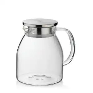 Kela Krug Luna, Transparent, Glas, 1,2 L, 17 cm, Kaffee & Tee, Kannen, Karaffen