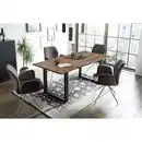 Bild 1 von Livetastic Tischgruppe, Dunkelgrau, Walnuss, Holz, Metall, Textil, Akazie, massiv, rechteckig, Stativgestell, 90x75x160 cm, Esszimmer, Tische, Esstische