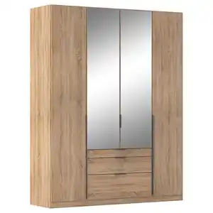 Rauch Möbel Drehtürenschrank Rauch Alabama, Sonoma Eiche, Metall, 6 Fächer, 3 Schubladen, 181x229x54 cm, Blauer Engel, Goldenes M, BQ - Bündnis für Qualität, Made in Germany, Beimöbel erhältl