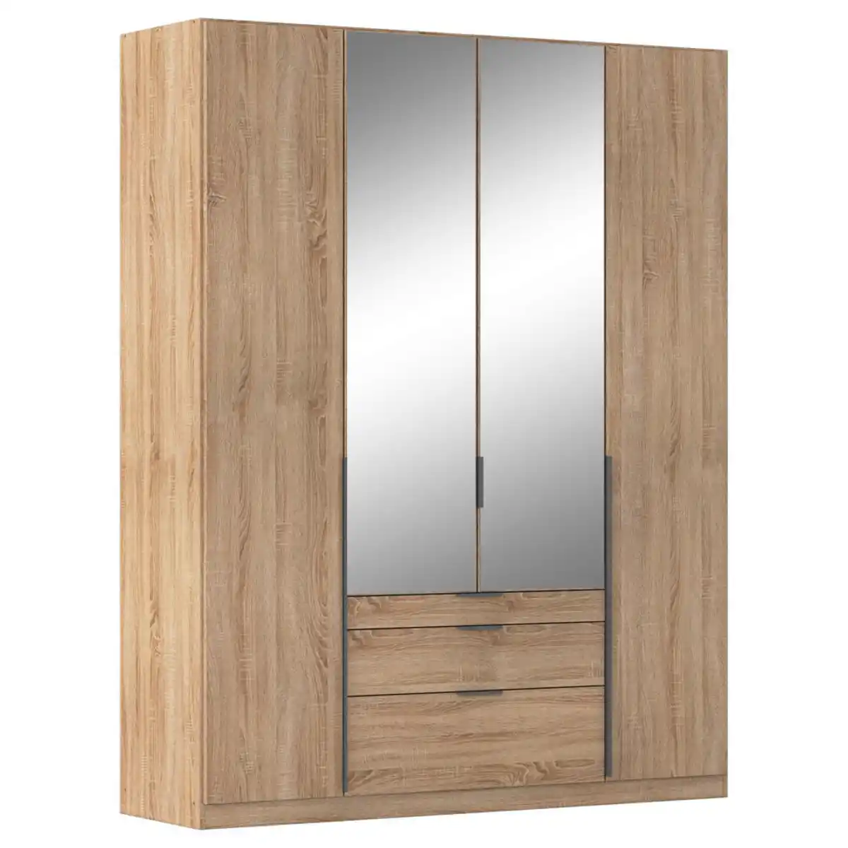 Bild 1 von Rauch Möbel Drehtürenschrank Rauch Alabama, Sonoma Eiche, Metall, 6 Fächer, 3 Schubladen, 181x229x54 cm, Blauer Engel, Goldenes M, BQ - Bündnis für Qualität, Made in Germany, Beimöbel erhältl