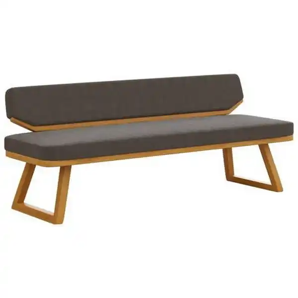 Bild 1 von Carryhome Sitzbank, Eiche, Graubraun, Holz, Textil, Eiche, massiv, 3-Sitzer, 190x80x52 cm, Stoffauswahl, mit Rückenlehne, Esszimmer, Bänke, Sitzbänke