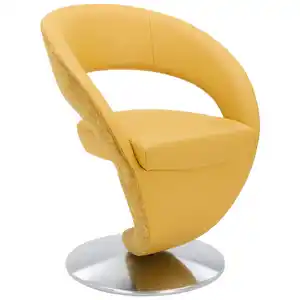 Moderano Stuhl, Gelb, Metall, Textil, Leder, Echtleder, Longlife-Leder, Dickleder, Drehteller, 62x86x61 cm, Goldenes M, Emas, Dgm, Lederauswahl, Stoffauswahl, Typenauswahl, Stühle