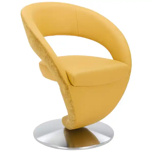 Bild 1 von Moderano Stuhl, Gelb, Metall, Textil, Leder, Echtleder, Longlife-Leder, Dickleder, Drehteller, 62x86x61 cm, Goldenes M, Emas, Dgm, Lederauswahl, Stoffauswahl, Typenauswahl, Stühle
