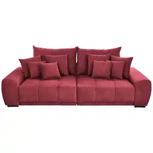 Carryhome Bigsofa, Bordeaux, Textil, Buche, massiv, 3-Sitzer, Füllung: Schaumstoff, 280x67x120 cm, Stoffauswahl, Rücken echt, Wohnzimmer, Sofas & Couches, Sofas, Bigsofas
