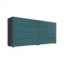 Bild 1 von Mid.you Sideboard Mailand Set 1, Anthrazit, Petrol, Holzwerkstoff, 8 Schubladen, 158x73x33 cm, erweiterbar, stehend, Schlafzimmer, Schlafzimmer Kommoden