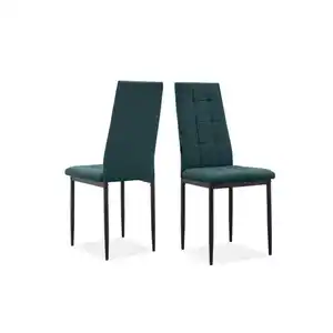 Mid.you Stuhl-Set Becca,Dunkelgrün, Metall, Textil, Uni, rund, 42x98x53 cm, gastro- und objekttauglich, Stühle