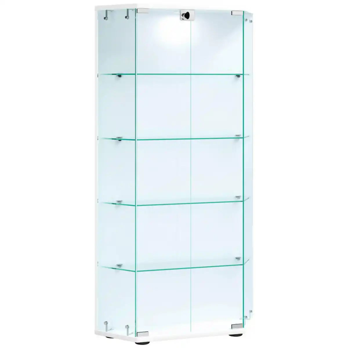 Bild 1 von Mid.you Vitrine Cenila, Weiß, Glas, Holzwerkstoff, 4 Fächer, 83x114x17 cm, stehend, Esszimmer, Vitrinen