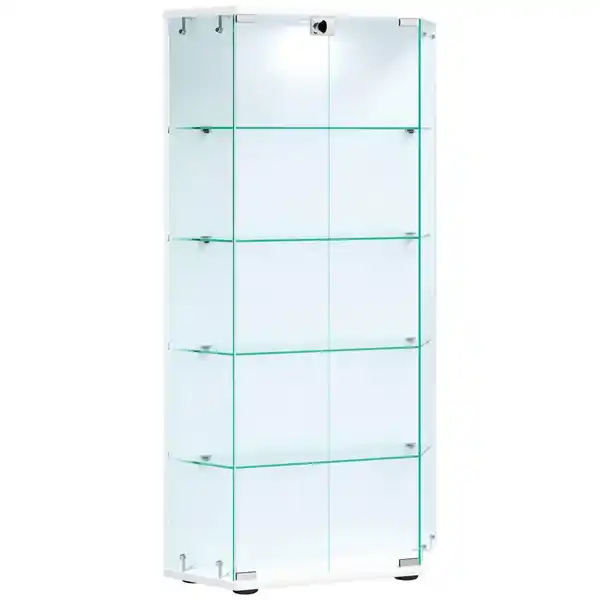 Bild 1 von Mid.you Vitrine Cenila, Weiß, Glas, Holzwerkstoff, 4 Fächer, 83x114x17 cm, stehend, Esszimmer, Vitrinen