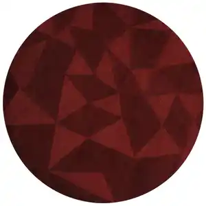 Xora Wollteppich, Rot, Textil, Graphik, rund, 160x160 cm, Reach, AZO-frei, Bsci, Handmade in India, für Fußbodenheizung geeignet, Teppiche & Böden, Teppiche, Naturteppiche