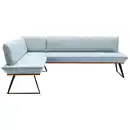 Bild 1 von Voleo Eckbank, Schwarz, Eiche, Hellblau, Holz, Metall, Textil, Eiche, massiv, 5-Sitzer, L-Form, 223x163 cm, Stoffauswahl, seitenverkehrt erhältlich, Esszimmer, Bänke, Eckbänke