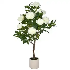 Kunstpflanze Peonien Creme ca. 122cm, Creme