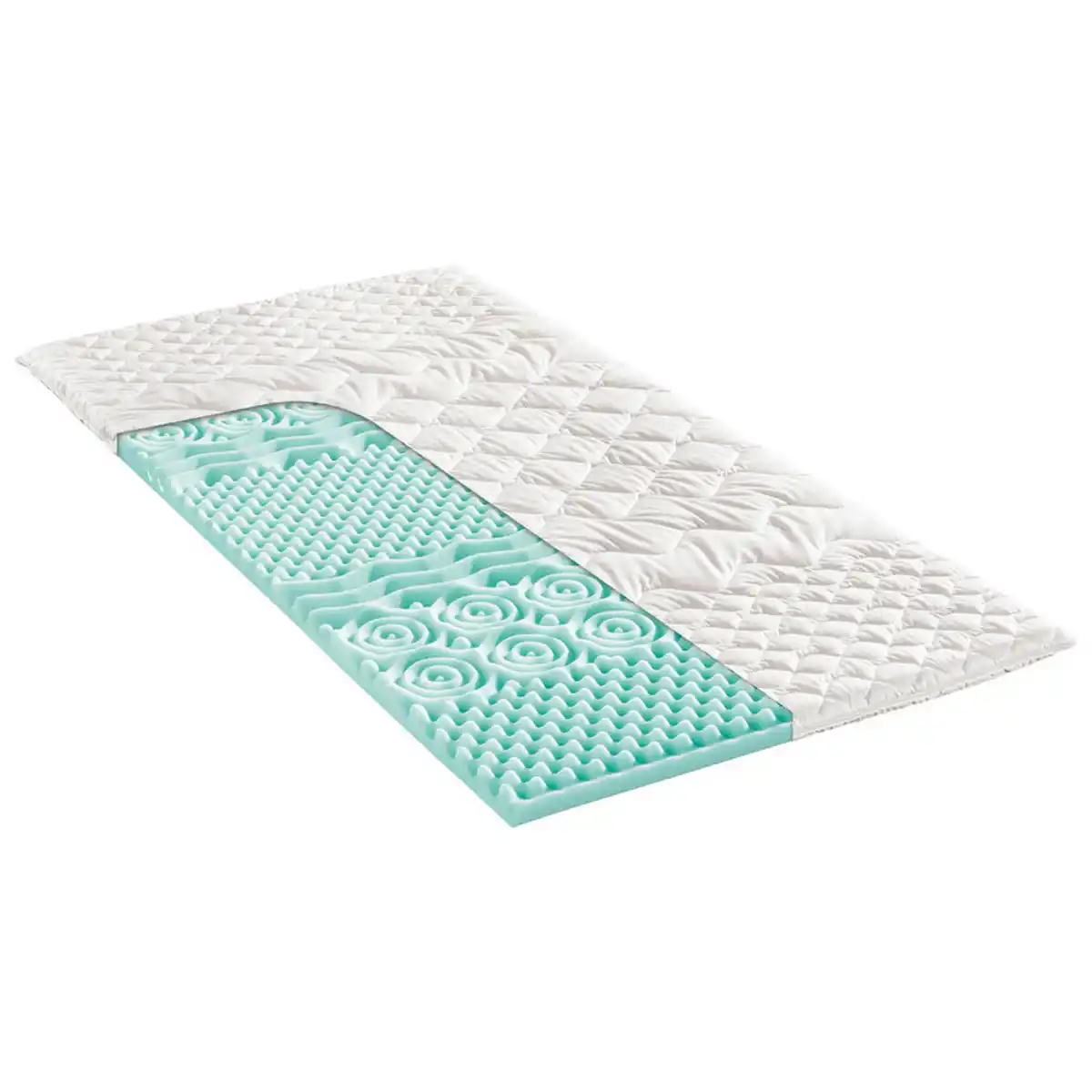 Bild 1 von Modante Topper, Weiß, Textil, Füllung: Baumwollfüllung, 180x200 cm, Oeko-Tex® Standard 100, Bezug abnehmbar/waschbar, für Hausstauballergiker geeignet, bessere Druckentlastung durch Noppenstrukt