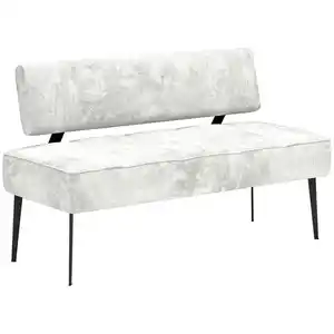 Welnova Sitzbank, Weiß, Textil, Uni, 2-Sitzer, 162x90x65 cm, Fsc, Reach, Made in EU, Stoffauswahl, Esszimmer, Bänke, Sitzbänke