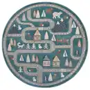 Bild 1 von Hanse Home Kinderteppich Adventures, Grün, Grau, Kunststoff, Fahrzeuge, rund, Oeko-Tex® Standard 100, für Fußbodenheizung geeignet, in verschiedenen Größen erhältlich, pflegeleicht, strapazier