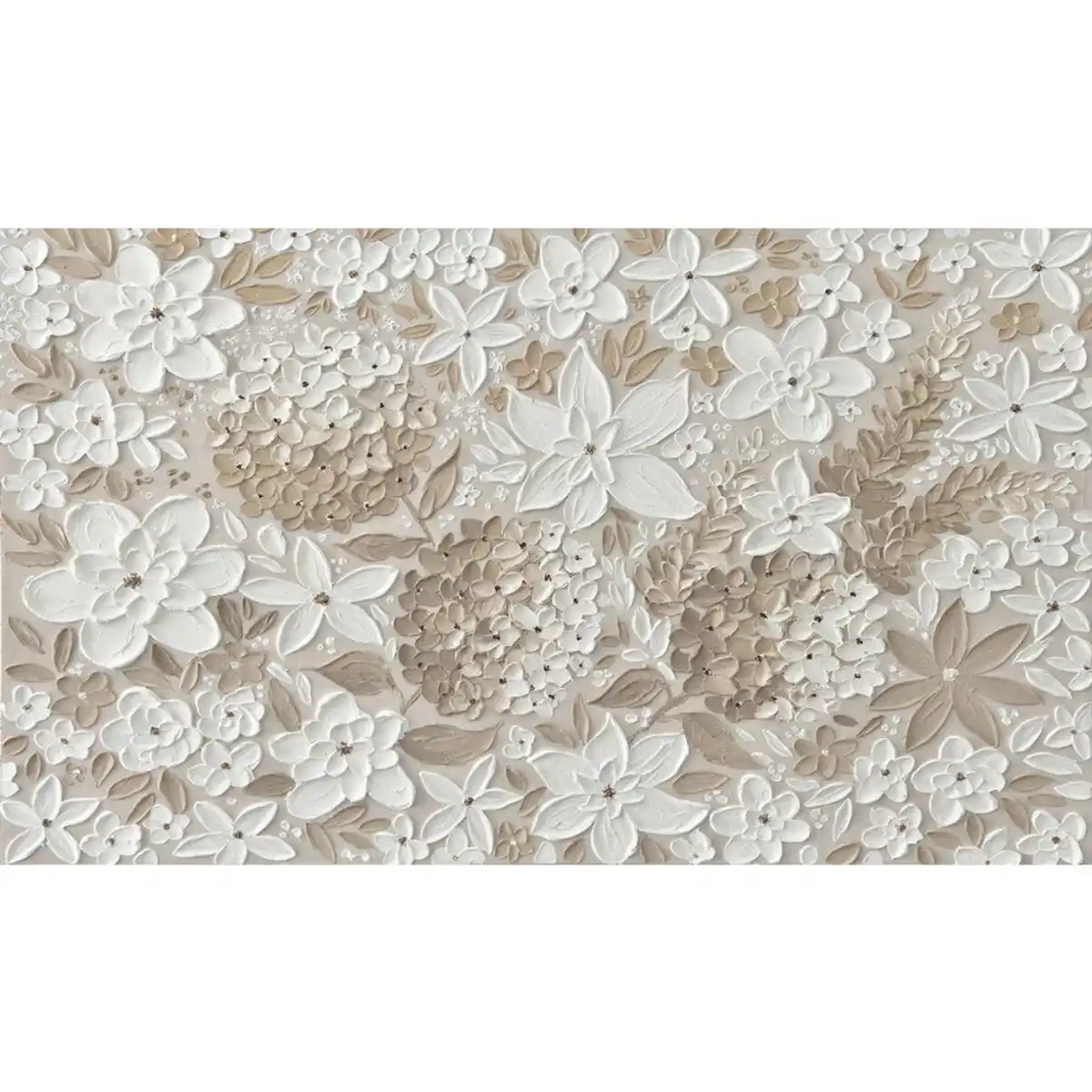 Bild 1 von Monee Ölgemälde, Braun, Weiß, Holz, Textil, Tanne, vollmassiv, rechteckig, 120x70 cm, handgemalt, 3D-Effekt, einfache und schnelle Anbringung, Bilder und Zubehör, Wandbilder, Ölgemälde