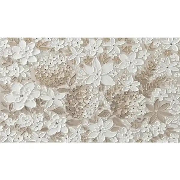 Bild 1 von Monee Ölgemälde, Braun, Weiß, Holz, Textil, Tanne, vollmassiv, rechteckig, 120x70 cm, handgemalt, 3D-Effekt, einfache und schnelle Anbringung, Bilder und Zubehör, Wandbilder, Ölgemälde