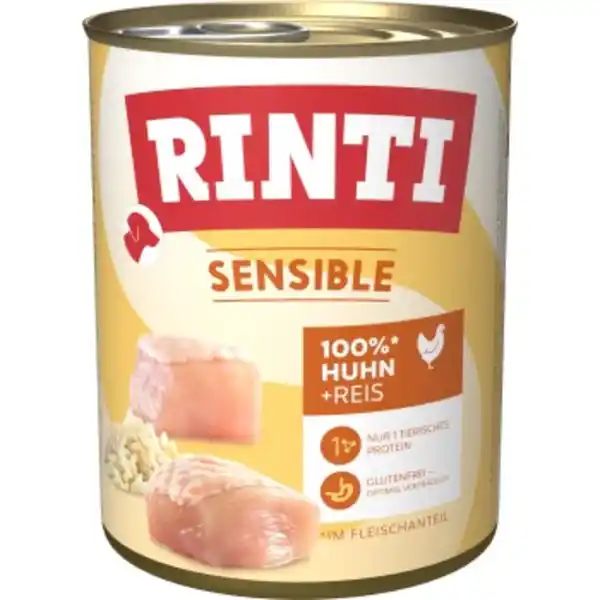 Bild 1 von RINTI Sensible Nassfutter Hund, Adult, Dose, Huhn und Reis 12x800 g