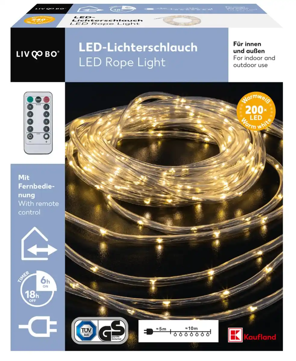Bild 1 von LIV&BO® LED-Lichterschlauch mit 200 LEDs