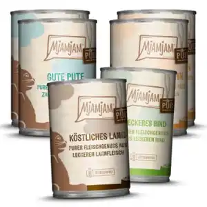 MjAMjAM Nassfutter Katze, Purer Fleischgenuss Mixpaket 6x400 g