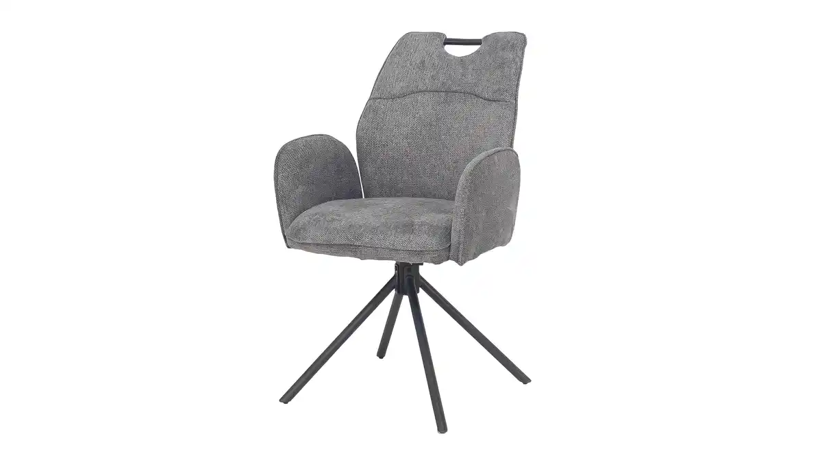Bild 1 von Armlehnstuhl dunkelgrau Drehstuhl - Webstoff Bezug - CARINA