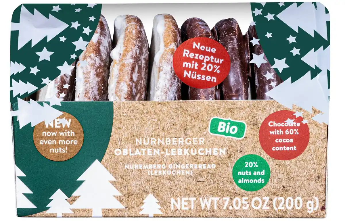 Bild 1 von WICKLEIN Nürnberger Bio-Oblaten- Lebkuchen, 200-g-Packg.