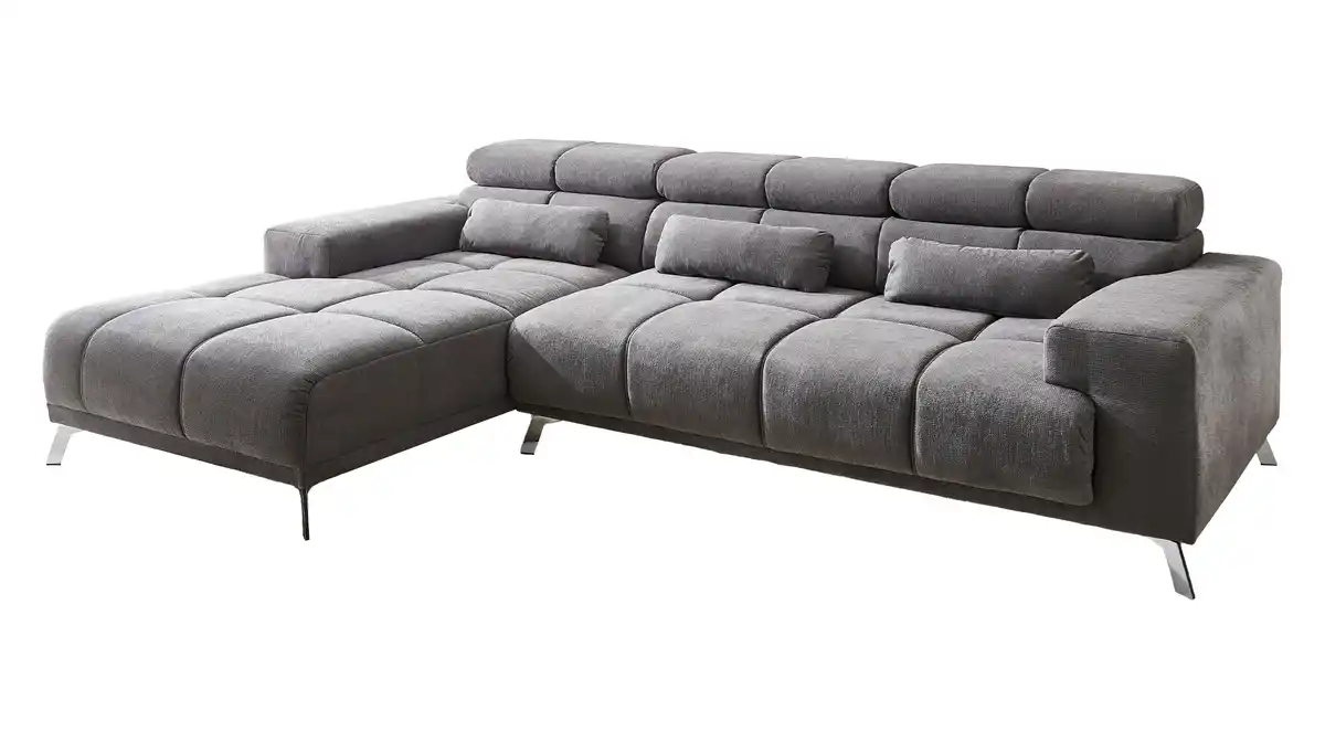 Bild 1 von Ecksofa grau ausziehbar - Sitztiefenverstellung 285 cm - OT links - SPEED