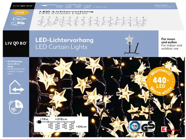 Bild 1 von LIV&BO® LED-Lichtervorhang mit 440 warmweißen LEDs