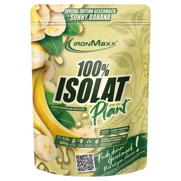 Bild 1 von IRONMAXX 100 % Isolat Plant Pulver 500 g, Banane