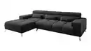 Bild 1 von Ecksofa schwarz ausziehbar - Sitztiefenverstellung 285 cm - OT links - SPEED