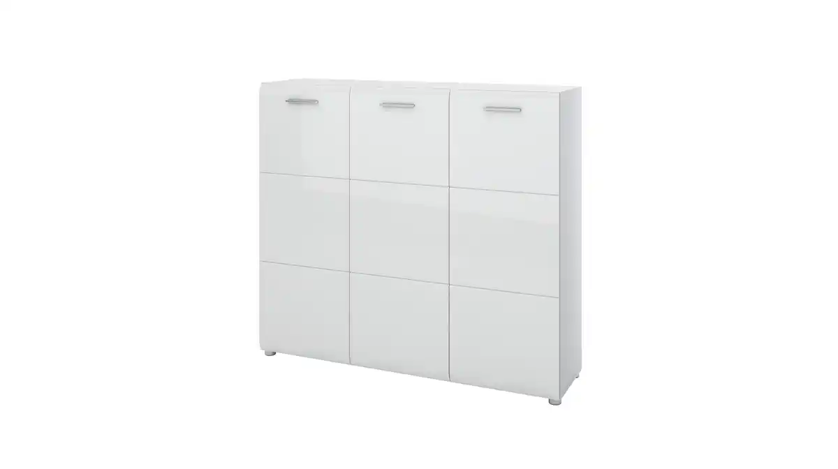 Bild 1 von Schuhschrank weiß hochglanz 135 cm x 120 cm - MERANO