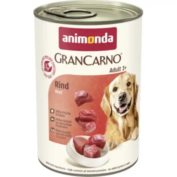 Bild 1 von animonda GranCarno Original Nassfutter Hund Adult, Rind pur 24x400 g