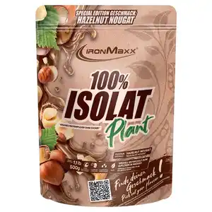IRONMAXX 100 % Isolat Plant Pulver 500 g, Haselnuss
