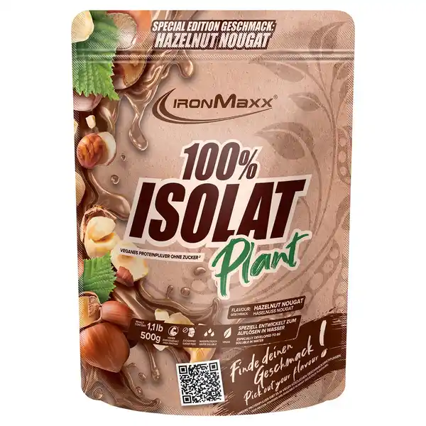 Bild 1 von IRONMAXX 100 % Isolat Plant Pulver 500 g, Haselnuss