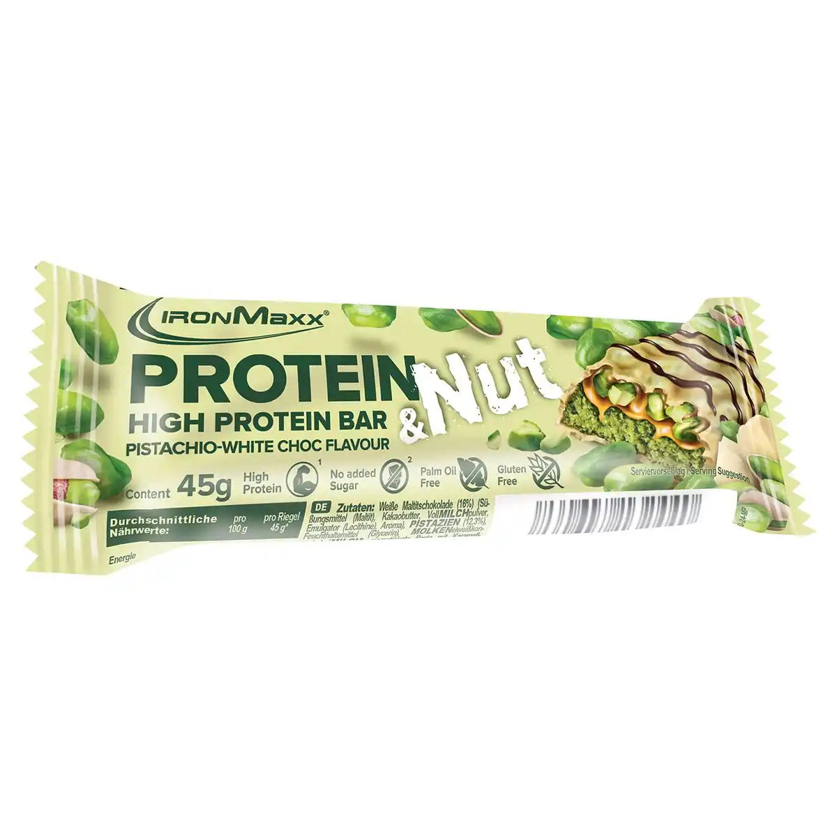 Bild 1 von IRONMAXX Protein Nuts Bar 45 g, Pistachio White Chocolate