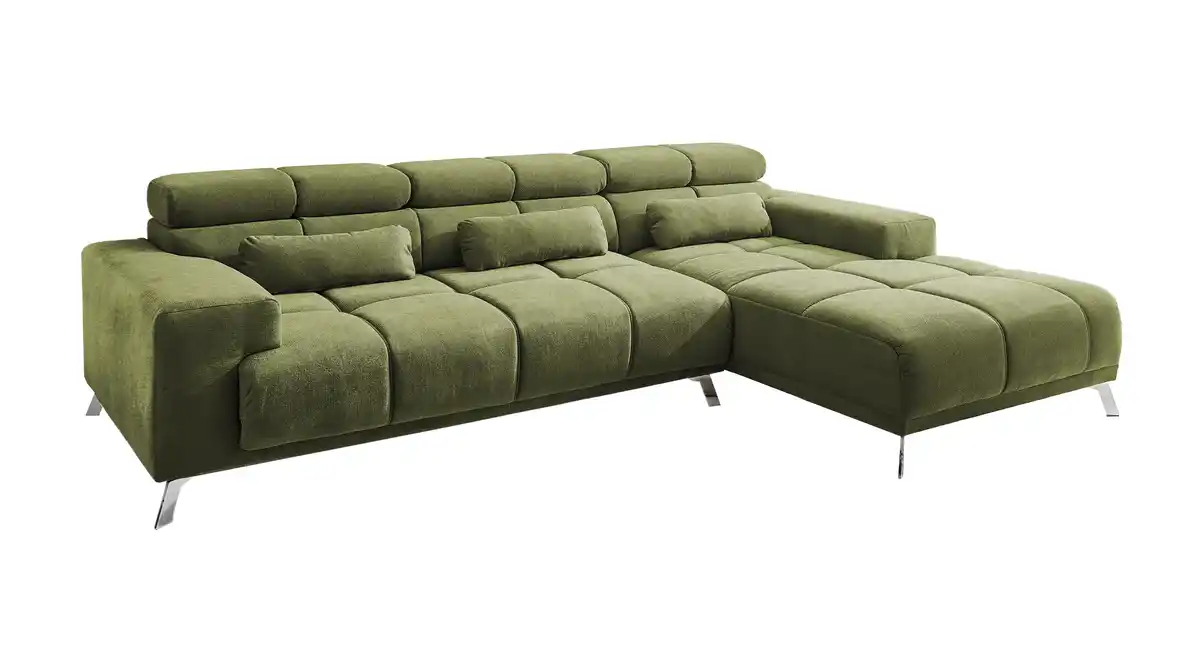 Bild 1 von Ecksofa grün ausziehbar - Sitztiefenverstellung 285 cm - OT rechts - SPEED