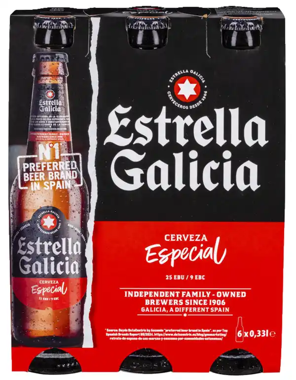 Bild 1 von ESTRELLA GALICIA Especial, Packg. 6 x 0,33-l-Fl.