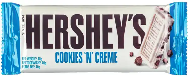 Bild 1 von HERSHEY'S Cookies'n'Creme, 40-g-Tafel
