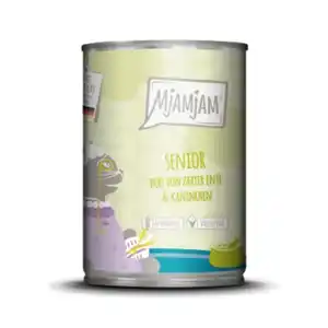 MjAMjAM Nassfutter Katze Senior, Duo von Ente & Kaninchen 6x400 g