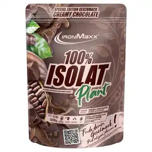 IRONMAXX 100 % Isolat Plant Pulver 500 g, Cremige Schokolade