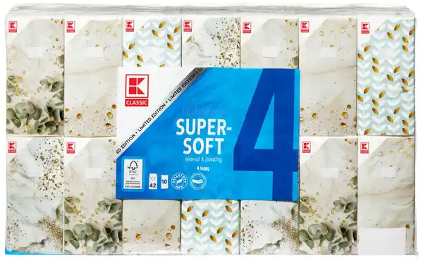 Bild 1 von K-CLASSIC Taschentücher Super-Soft, 42 x 10-St.-Packg.