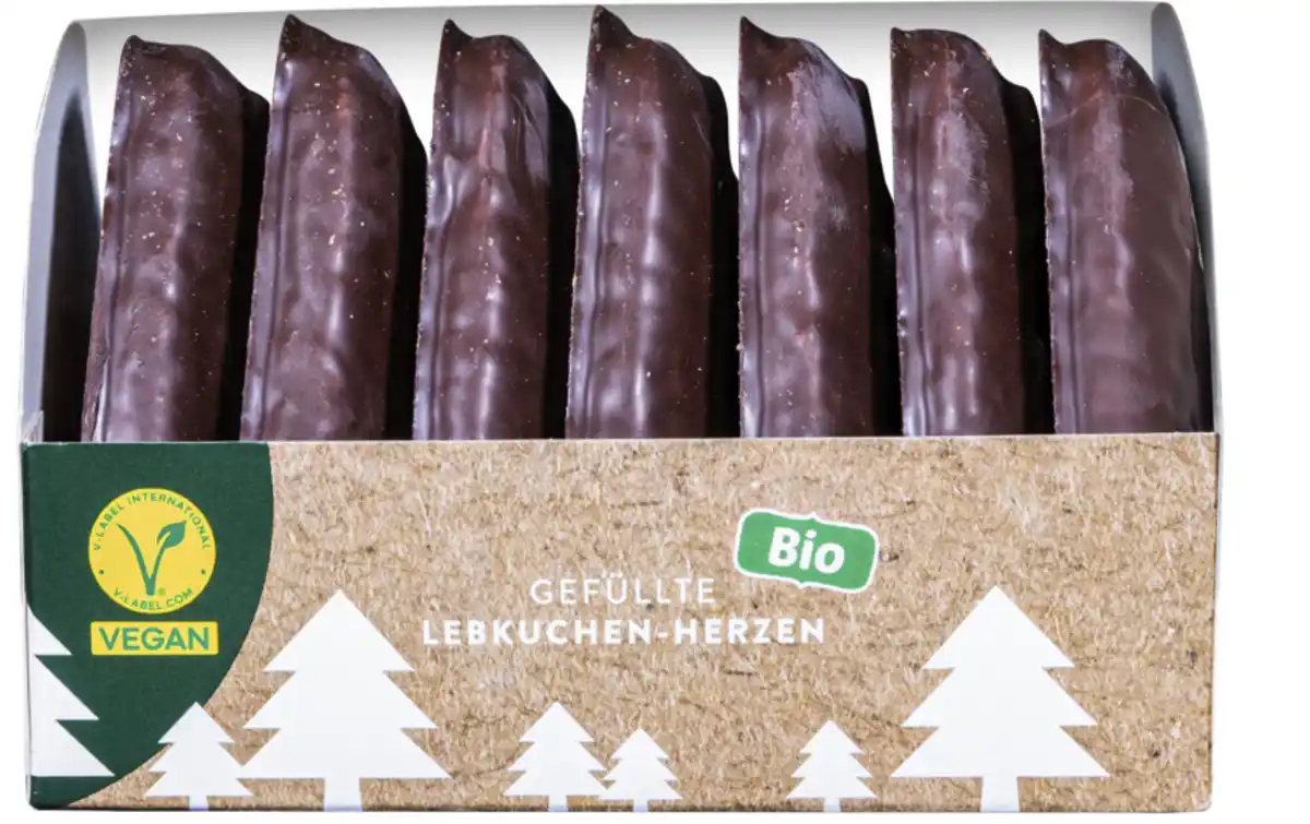 Bild 1 von WICKLEIN Gefüllte Bio-Lebkuchenherzen, 240-g-Packg.