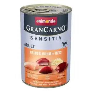 animonda GranCarno Sensitiv Nassfutter Hund Adult, Huhn und Reis 12x400 g