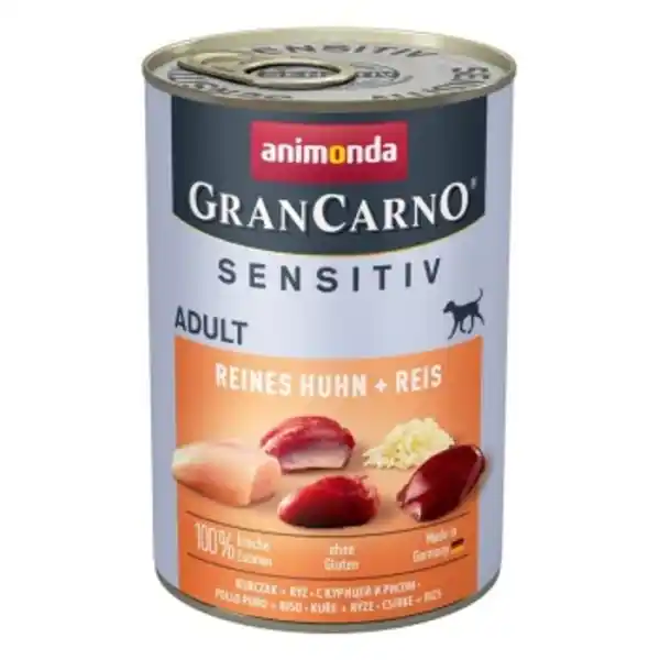 Bild 1 von animonda GranCarno Sensitiv Nassfutter Hund Adult, Huhn und Reis 12x400 g