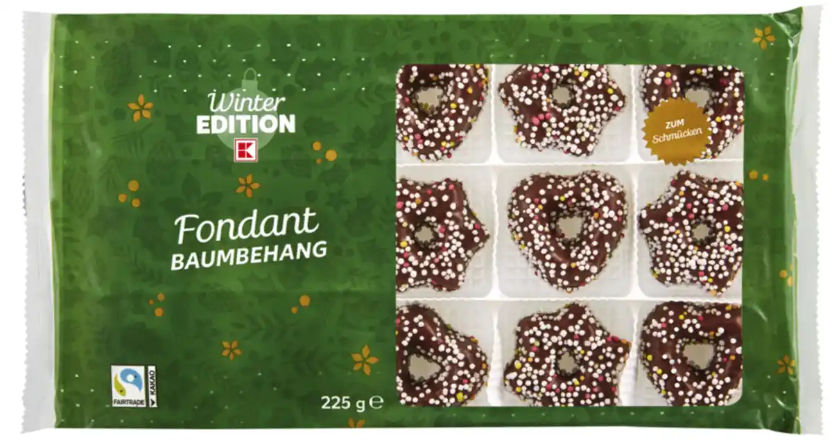 Bild 1 von K-WINTER EDIION Fondant-Baumbehang mit Schokolade, 225-g-Packg.