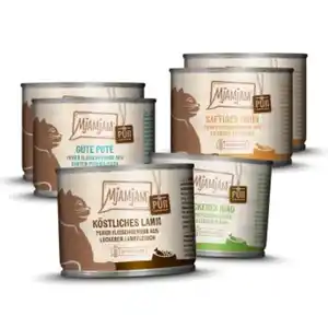 MjAMjAM Nassfutter Katze Adult, Purer Fleischgenuss Mixpaket 6x200 g