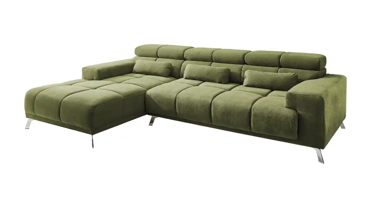 Bild 1 von Ecksofa grün ausziehbar - Sitztiefenverstellung 285 cm - OT links - SPEED