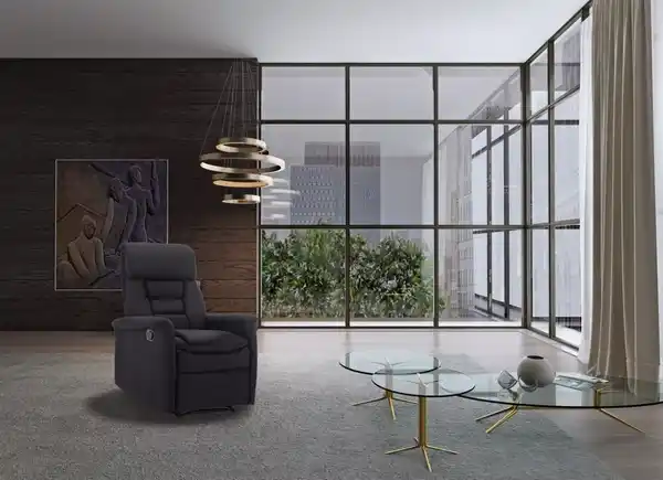 Bild 2 von Relaxsessel mit Liegefunktion Stoffbezug schwarz